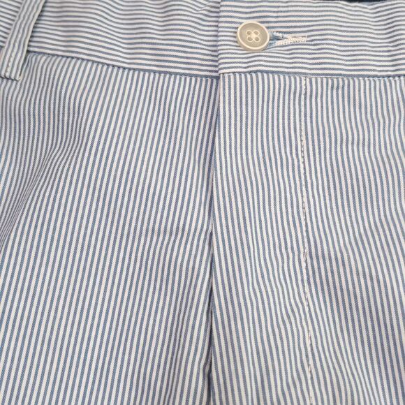 Peter Millar Summer Pinstripe Shorts Flat Front Sz 36 Blue & White Stripe Preppy - Picture 4 of 10